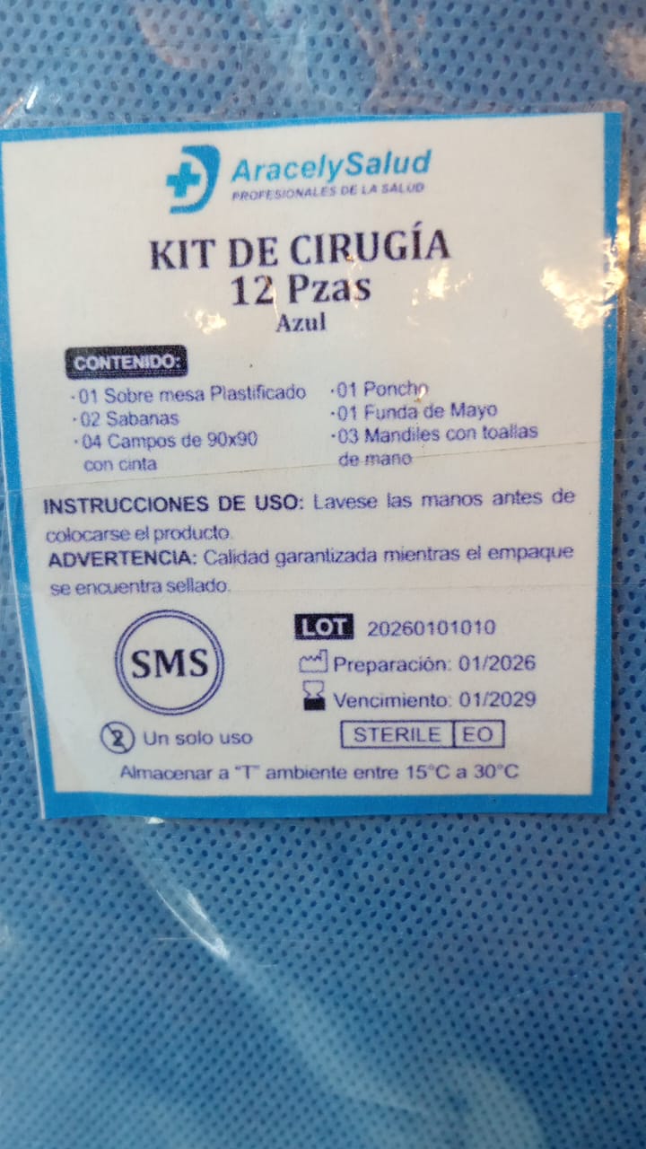 kit de cirugía mayor por 12 piezas